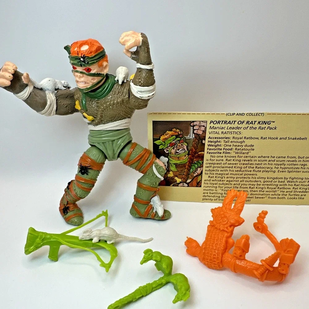 Vintage 1989 Rat King Complete w Card Teenage Mutant Ninja Turtles TMNT